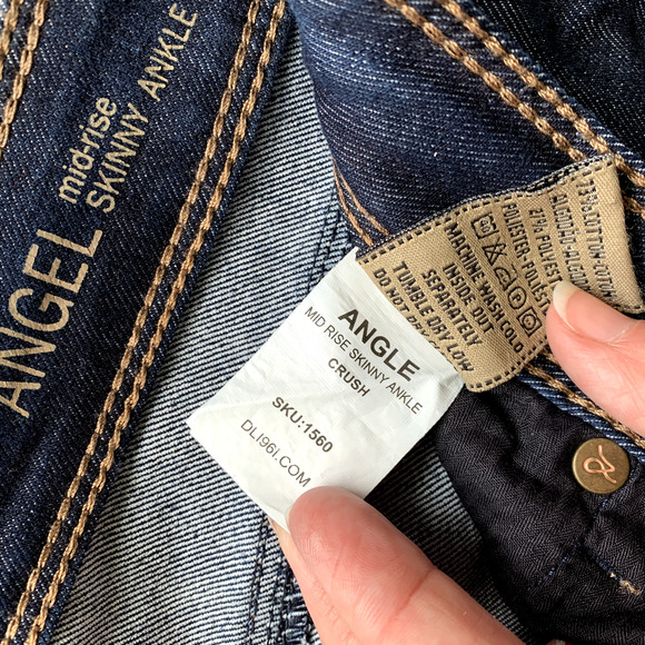 DL1961 Angel Skinny Ankle Jeans Women's 29" Blue Crush Mid Rise Stretch Denim - Picture 3 of 7